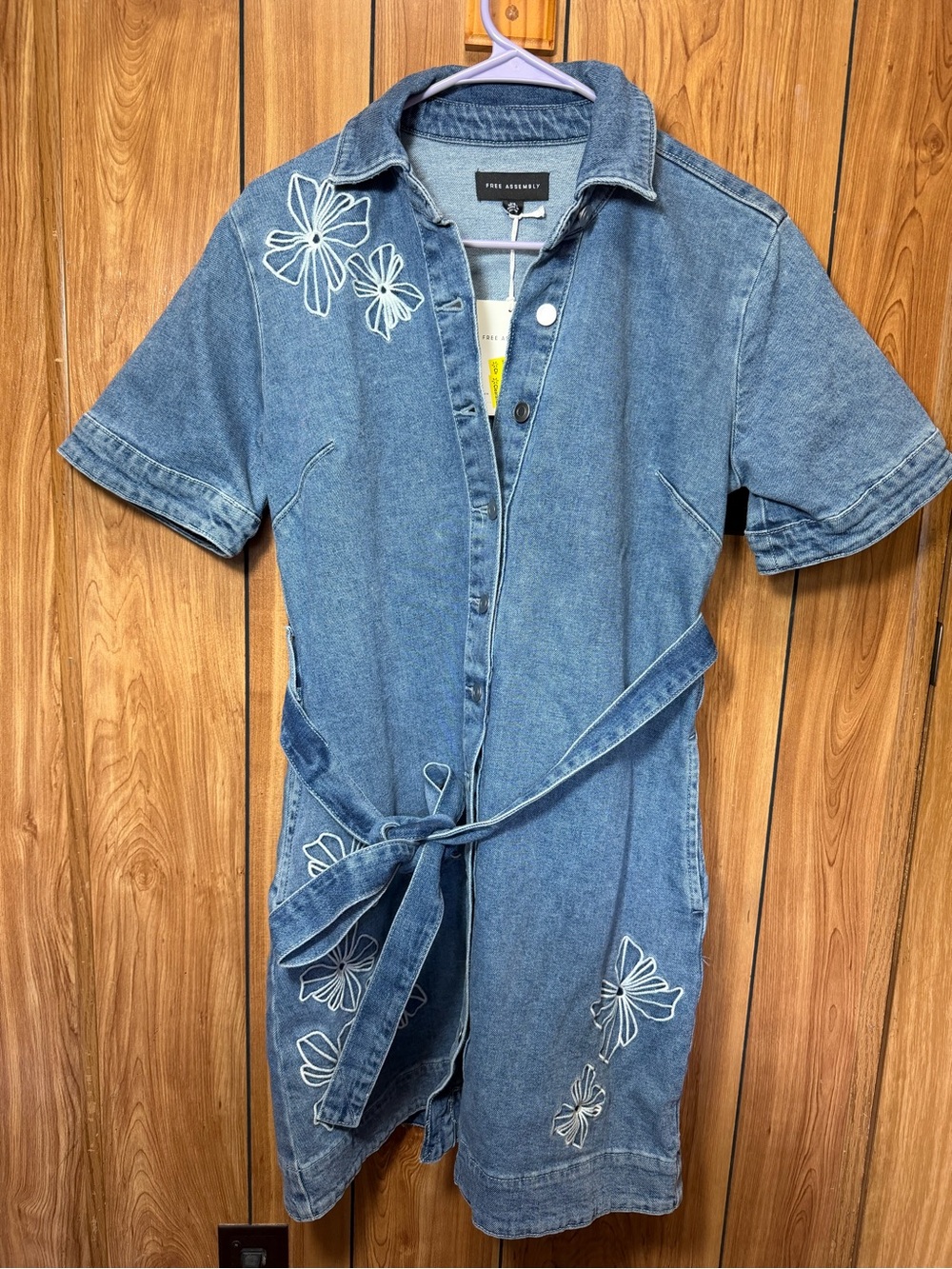 Blue denim Boho Western Country Floral dress